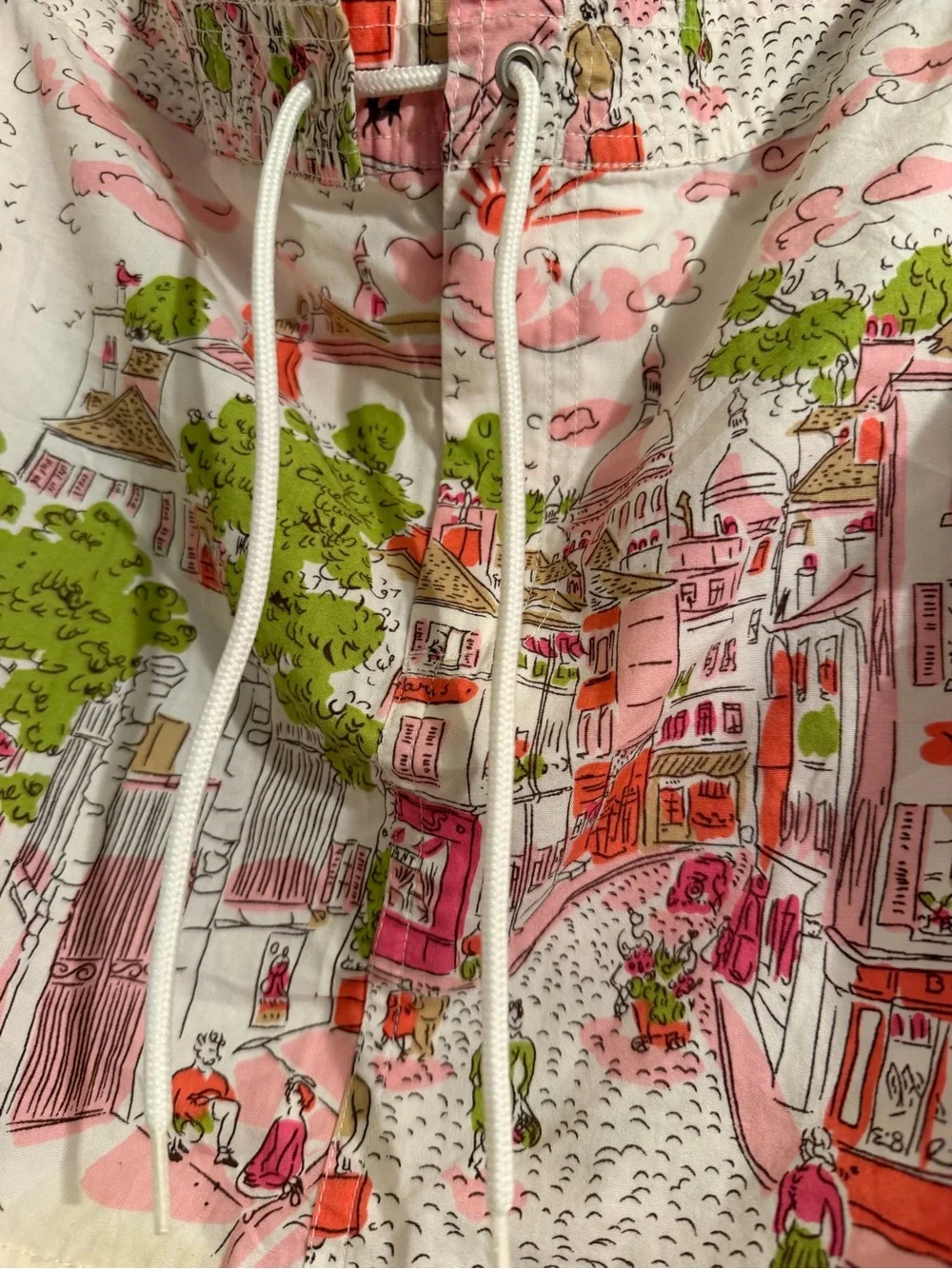 J. Crew White Mini Skirt with Pink and Green City Print - Picture 4 of 8